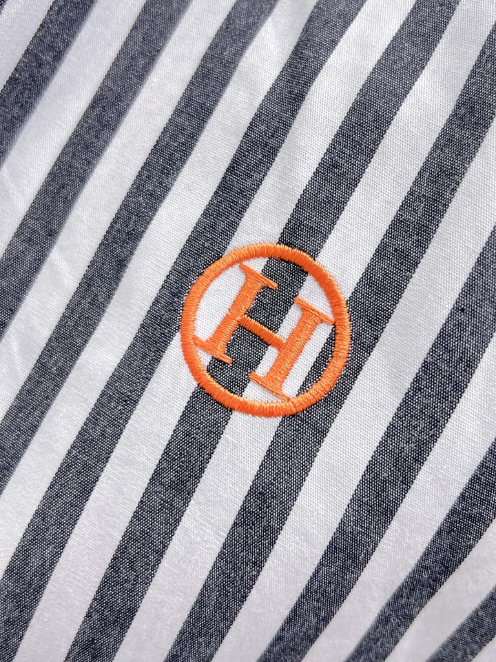 Hermès Long-Sleeve Shirt in Light Blue Striped