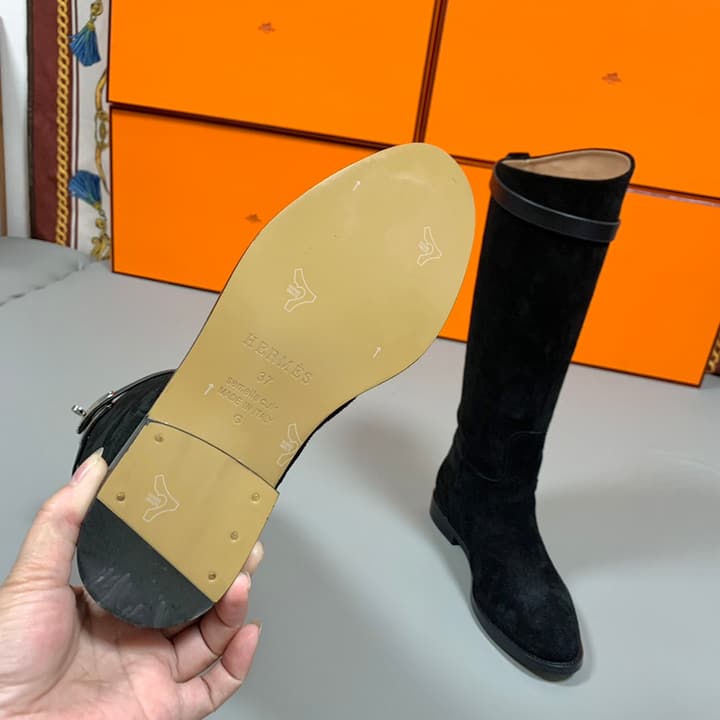 Hermès Classic Knight Riding Boots – Autumn/Winter in Black Suede Riding Boot