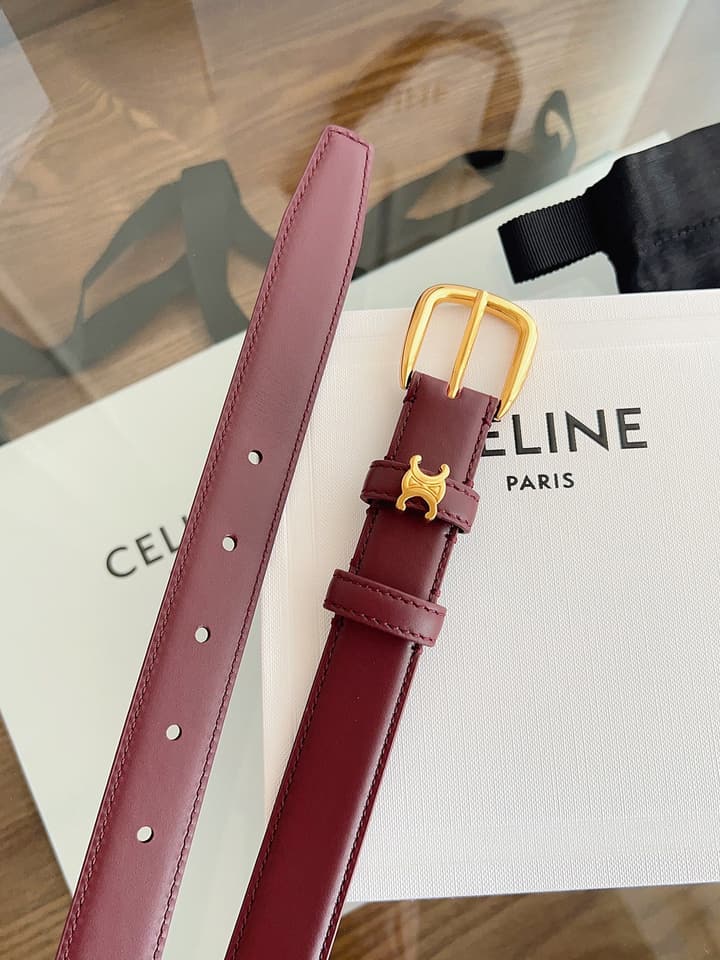 Celine Vivienne Taurillon 25mm Belt in Black Taurillon Leather