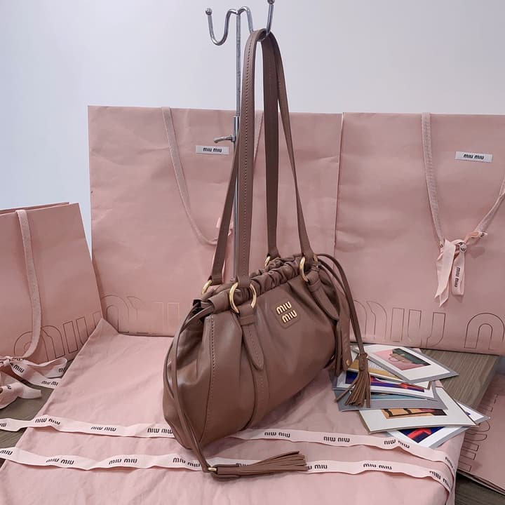 Miu Miu Tassel Drawstring Bucket Bag – New Collection in Black