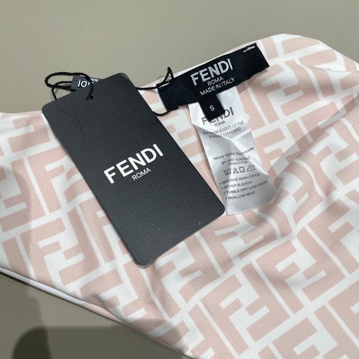 Fendi Versatile One-Piece Bikini Swimsuit in Brown Ff Logo Bikini
