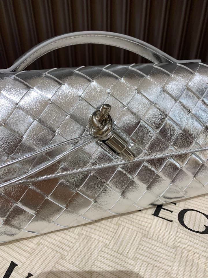Bottega Veneta Andiamo Clutch Bag in Black Intrecciato