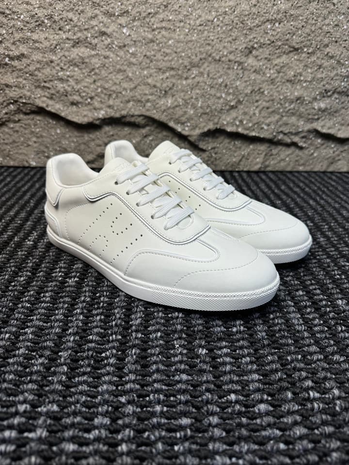 Hermès Nappa Calfskin Perforated H Sneakers in All White
