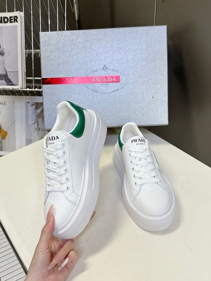 Prada Retro Platform Sneakers in White Sneaker 1