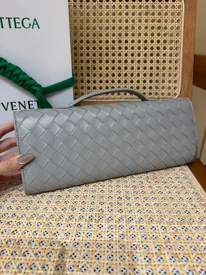 Bottega Veneta Andiamo Clutch Bag in Black Intrecciato