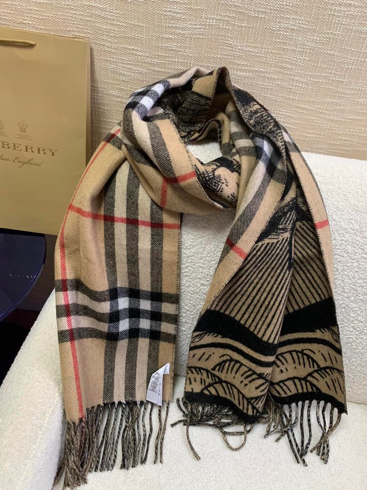 Burberry Celestial Unicorn Plaid Cashmere Scarf