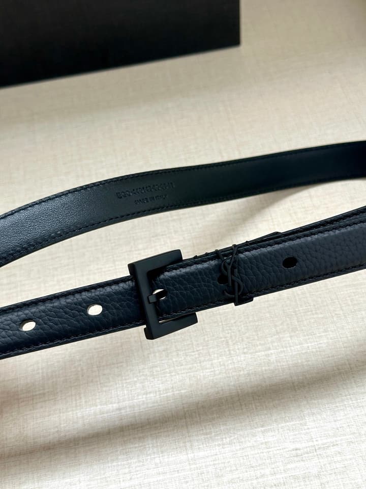 Saint Laurent Square Buckle Leather Belt