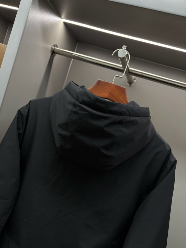 Zegna Letter Embroidered Down Jacket in Black