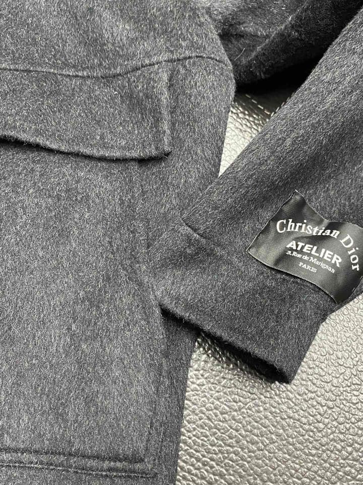 Dior Men's Classic Lambswool Short Coat in Camel Brown