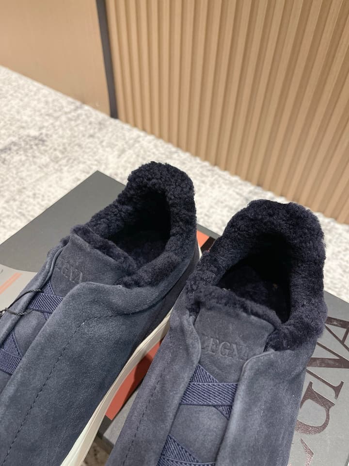 Zegna Triple Stitch Low-Top Casual Shoes – 2025SS in Black Leather