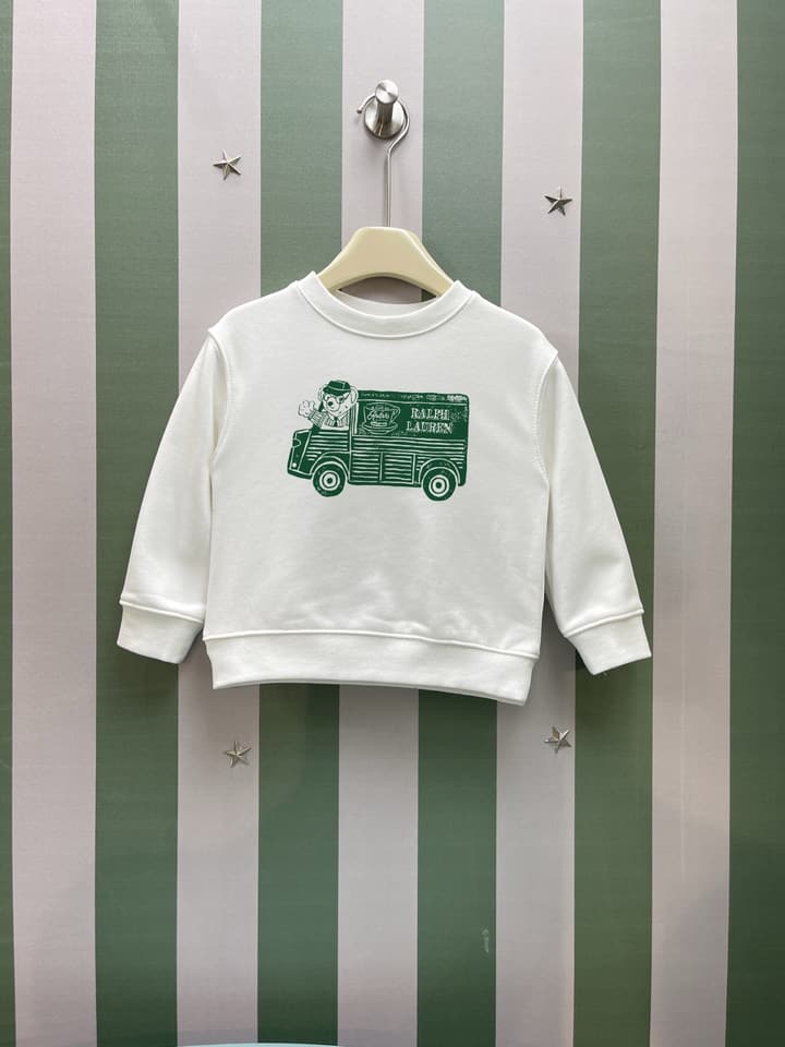 Ralph Lauren Kids Crewneck Sweatshirt – 2025AW in White With Graphic Print