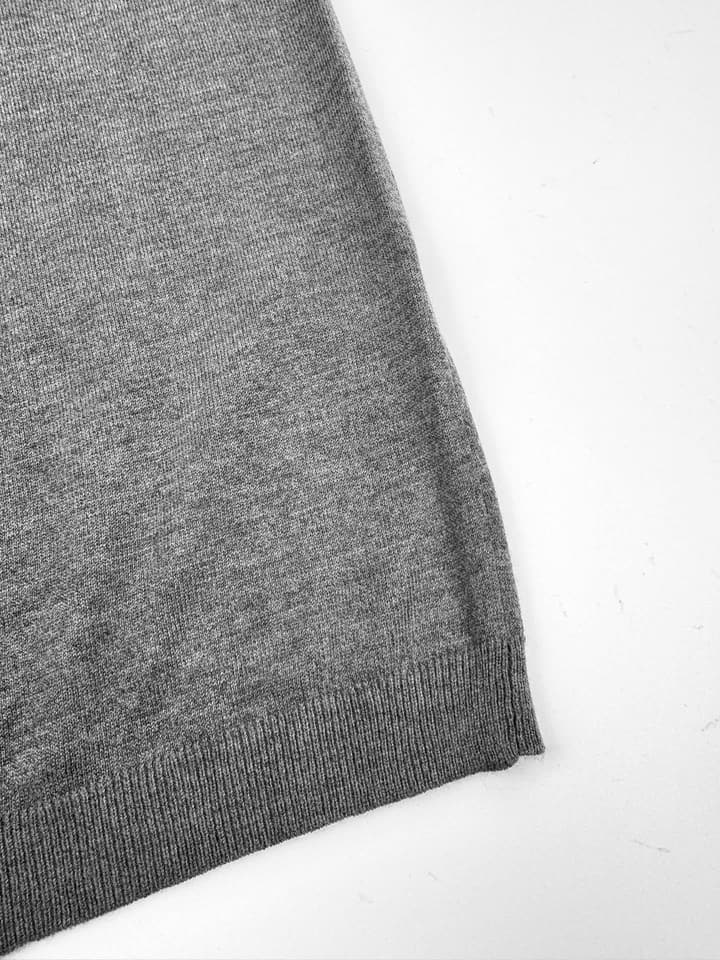 Loewe Jacquard Short-Sleeve Wool Sweater in Quiet Luxury Grey