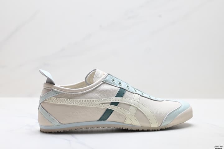Onitsuka Tiger NIPPON MADE Mexico 66 DELUXE Sneakers in Cream With Teal Stripes