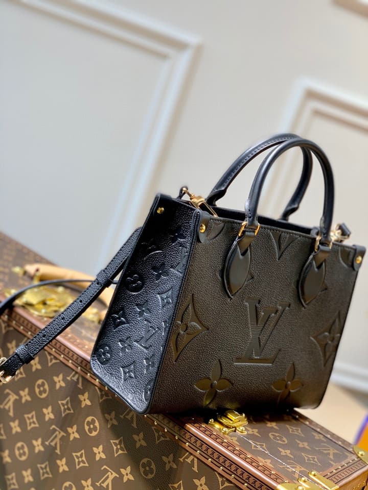 Louis Vuitton Onthego Small Tote Bag in Black Monogram Empreinte