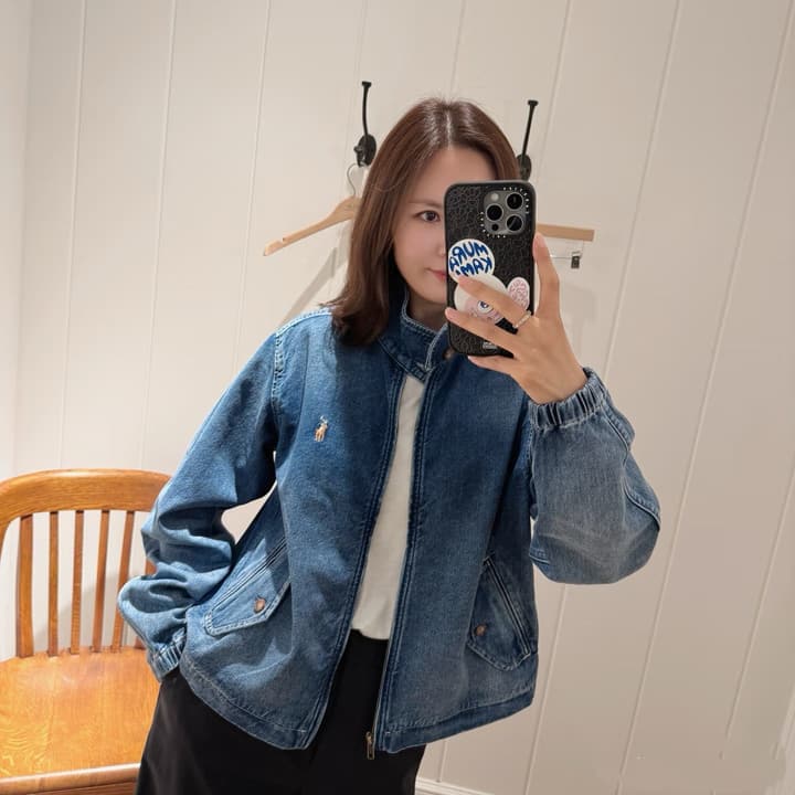 Ralph Lauren Washed Denim Jacket – 2025 Fall Collection in Classic Blue Denim