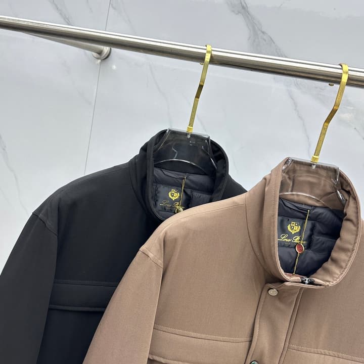 Loro Piana Stand Collar Down Jacket – 2025 Collection in Classic Black