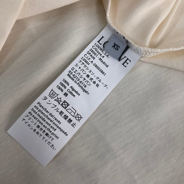 Loewe Embroidered Logo Cotton T-Shirt in Apricot