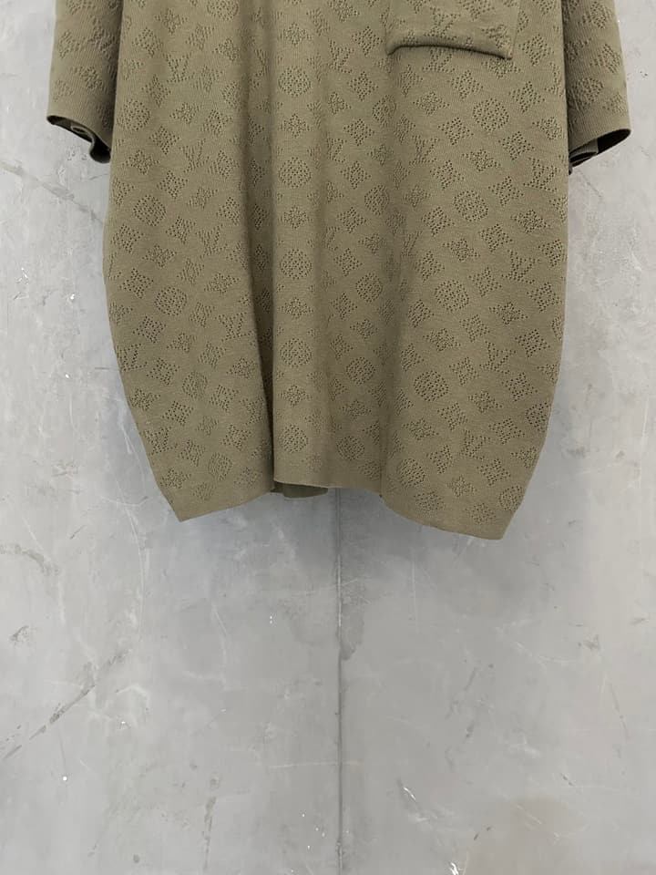 Louis Vuitton LV Hollow Jacquard Logo Knit Sweater – SS26 in Coffee Brown