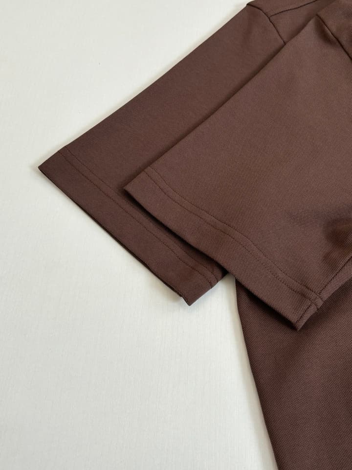 Loro Piana LP Logo Embroidered Pique Cotton Polo Shirt in Dark Brown