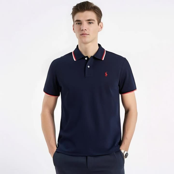 Ralph Lauren Classic Tipped Collar Polo Shirt – 2025 Collection in Black