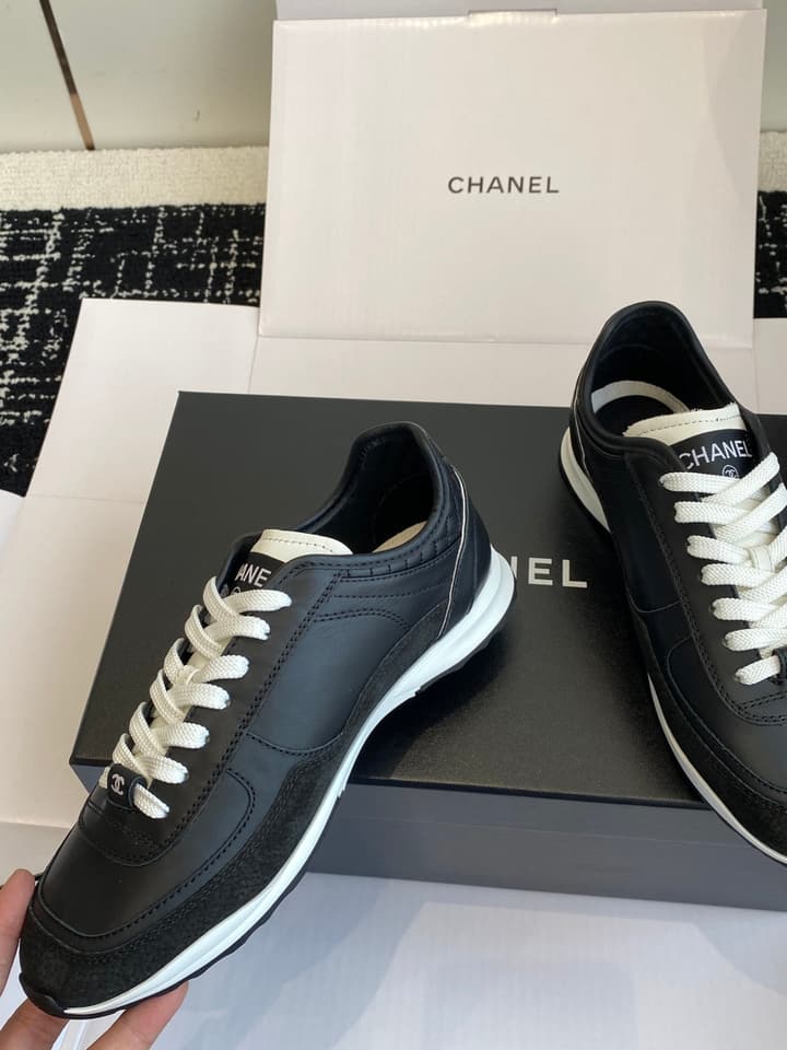 Chanel Panda Platform Sneakers – 2025SS in Black With White Laces