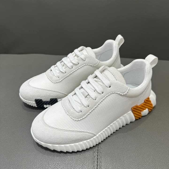 Hermès Bouncing Tech Mesh Sneakers in Black And White