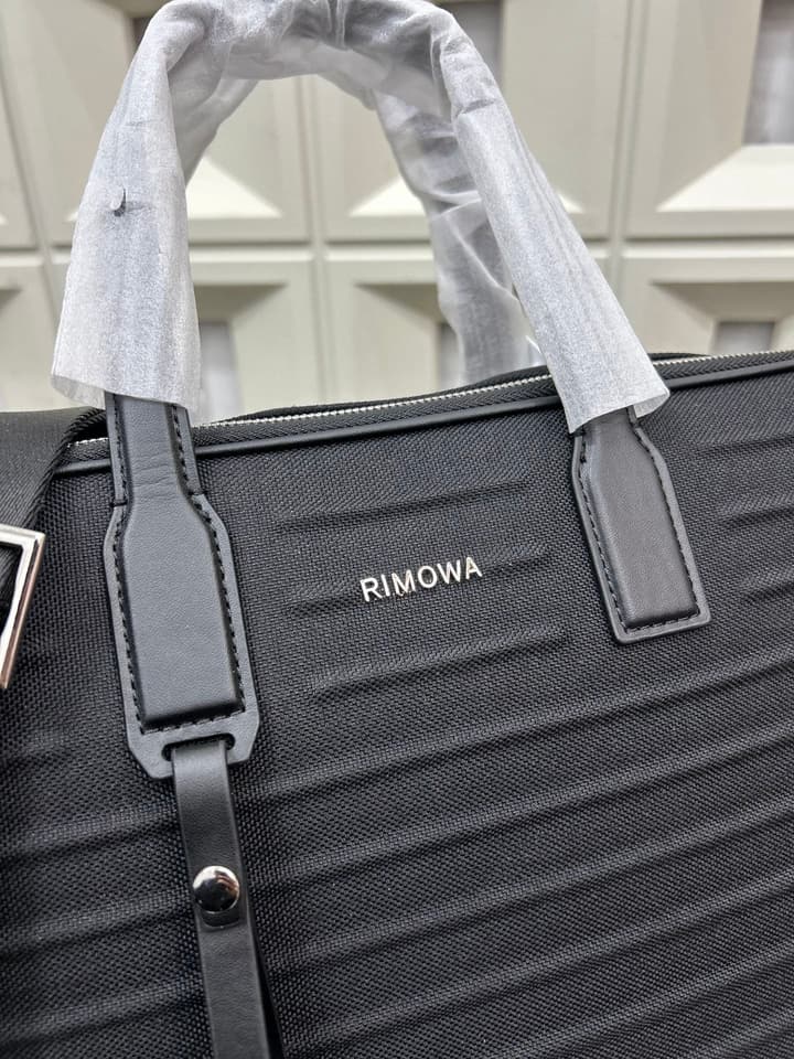 RIMOWA Never Still Canvas and Leather Briefcase in Black Canvas Briefcase