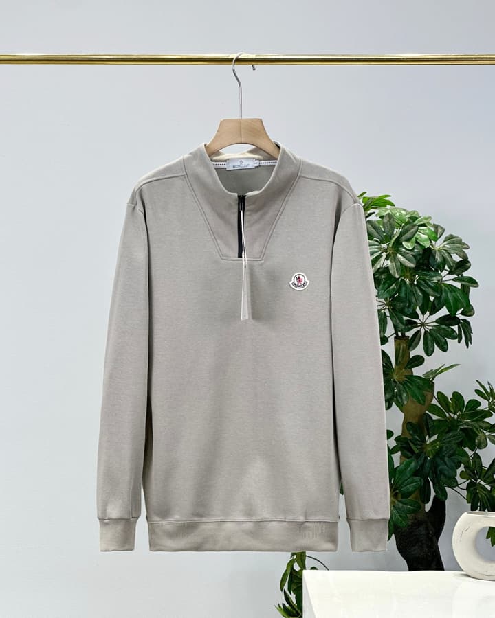 Moncler Men's Crewneck Cotton Sweatshirt – Autumn/Winter Collection in Black