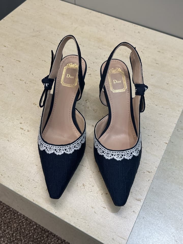 Dior J'Adior Dentelle Slingback Heels – 2026 Early Spring Haute Couture Collection in Beige