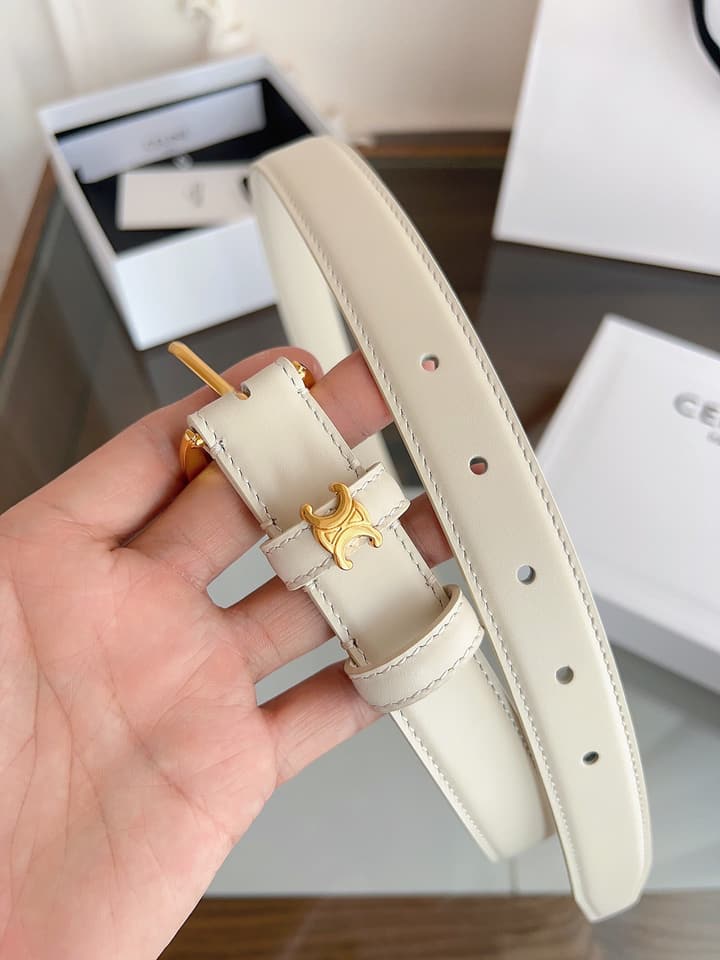 Celine Vivienne Taurillon 25mm Belt in Black Taurillon Leather
