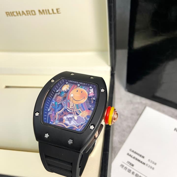 Richard Mille RM 88 Automatic Tourbillon Smiley Watch in Matte Black