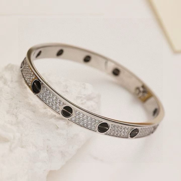 Cartier LOVE Pave Bracelet in Rose Gold Tone Bracelet