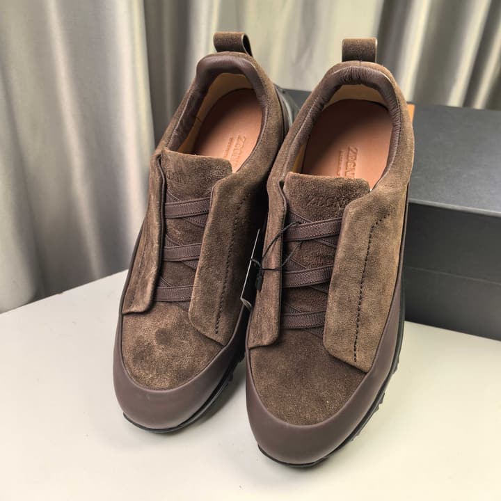 Ermenegildo Zegna Triple Stitch™ Monte Luxury Casual Shoes in Black Leather