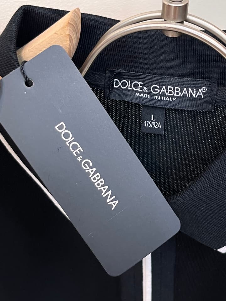 Dolce & Gabbana Embroidered Logo Pique Polo Shirt – 2026 Spring/Summer Collection in Classic Black