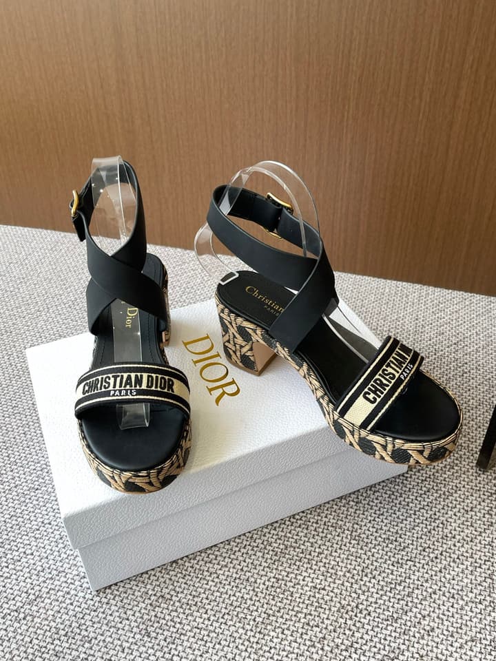 Dior Riviera Dway Wedge Sandals – Spring/Summer 2025 Collection in Black