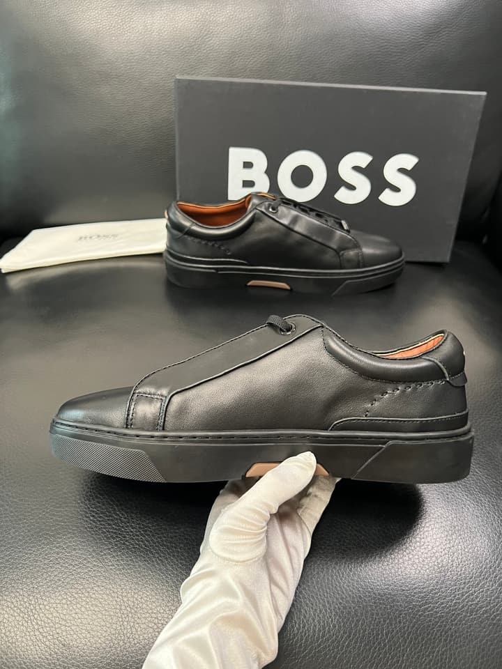 Boss Panelled Leather Sneakers