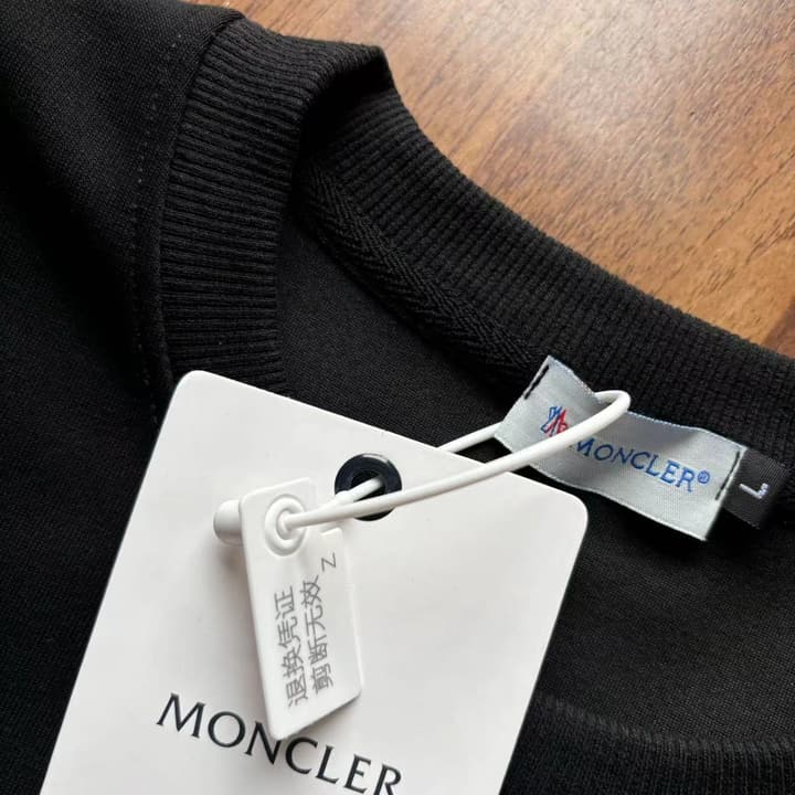 Moncler Classic Cotton Pullover Sweatshirt in Black Sweatshirt Display