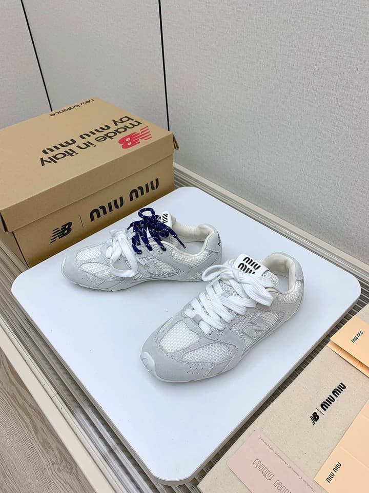 Miu Miu x New Balance Collaboration Runway Sneakers – 2024 in Distressed Grey
