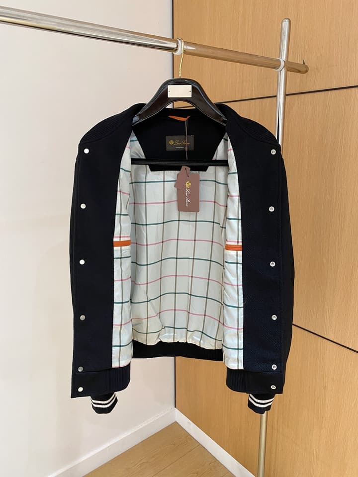 Loro Piana Men's Casual Jacket – Spring/Summer Collection – 2025SS in Black Varsity Jacket