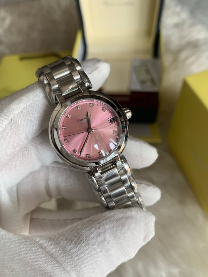 Longines Symphonette Moonphase Ladies' Watch in Stainless Steel With Pink Dial