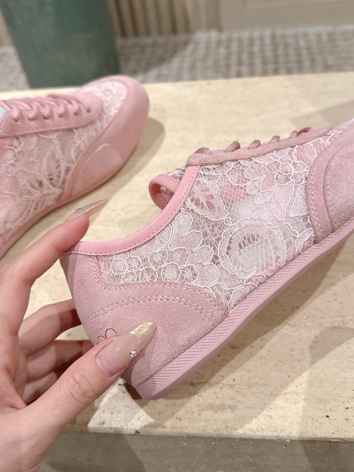 Jimmy Choo Diamond Lace Sneakers in Black Lace