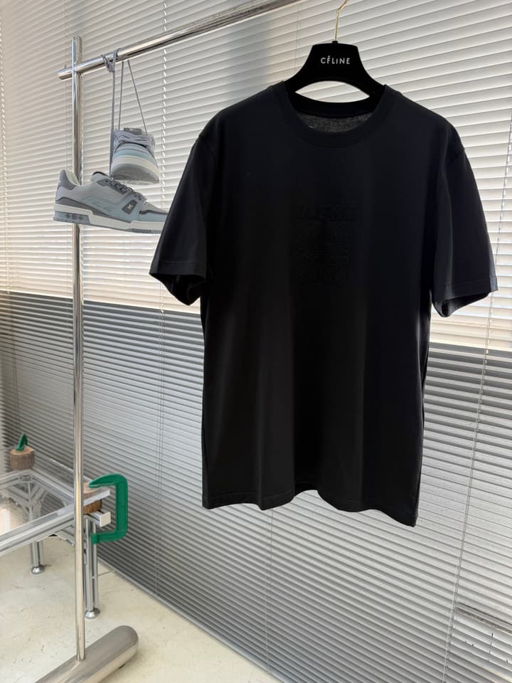 Loewe Appliqué Embroidered Cotton T-Shirt in Black