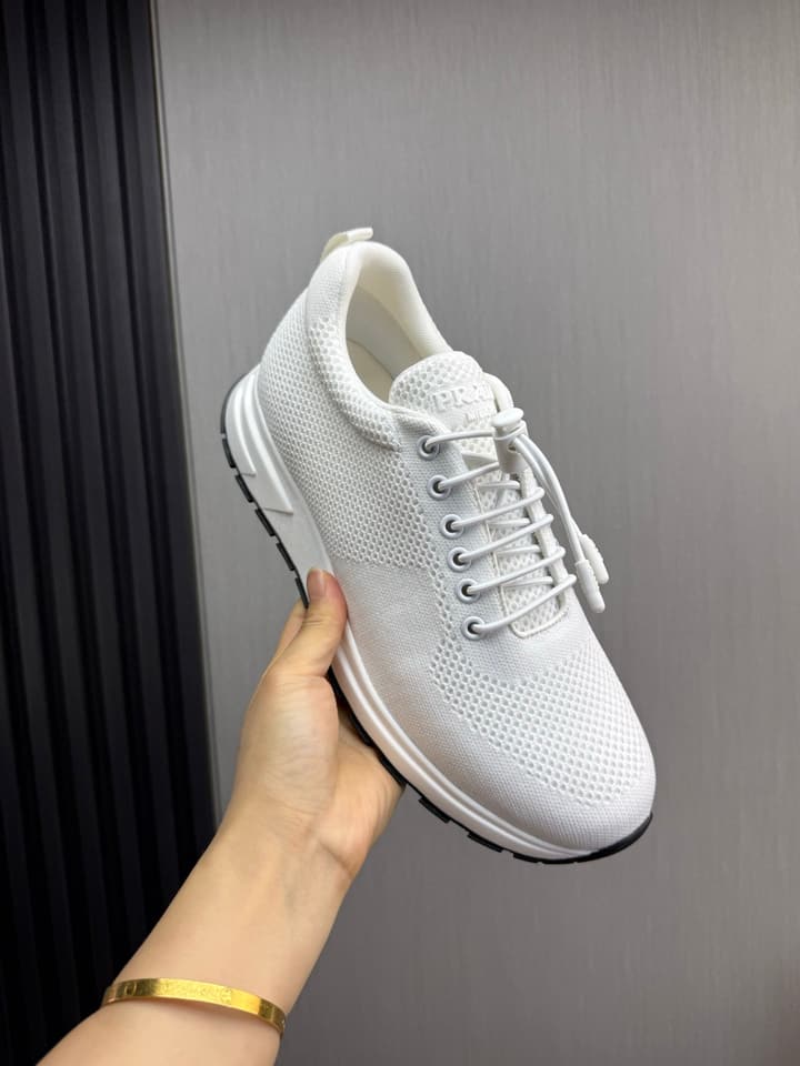 Prada Men's High-Quality Sneakers in Light Grey