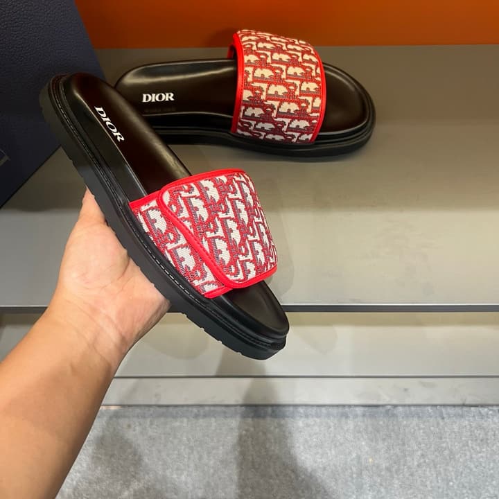 Dior Luxury Slides in Black Textured