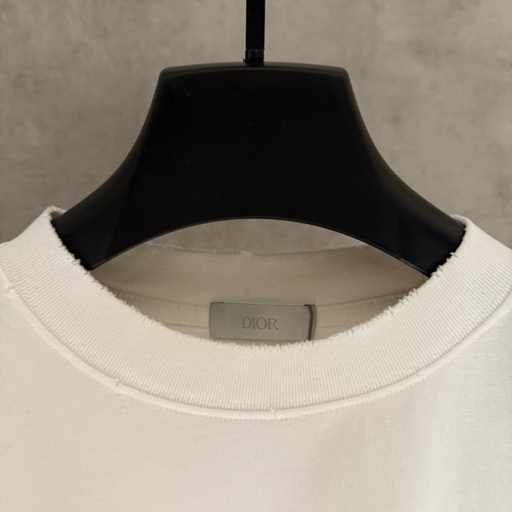 Dior Patch Embroidered Heavyweight T-Shirt in Grey