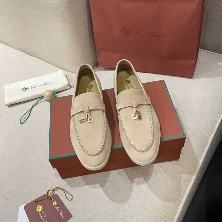 Loro Piana Summer Charms Walk Moccasin Loafers in Black Leather