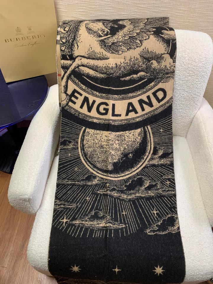 Burberry Celestial Unicorn Plaid Cashmere Scarf