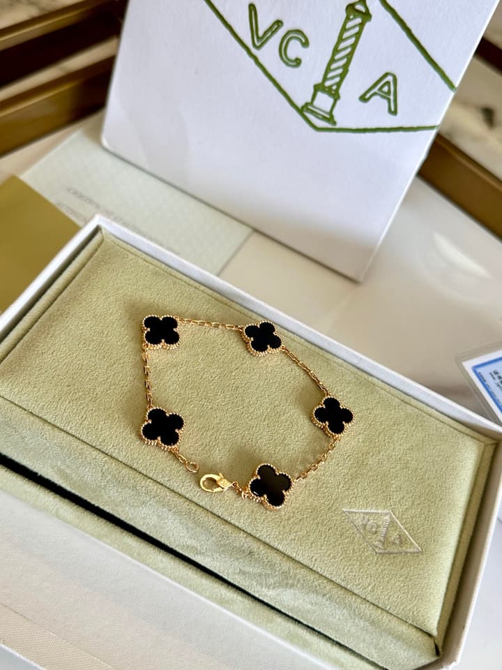 Van Cleef & Arpels Alhambra Five-Motif Bracelet in Black