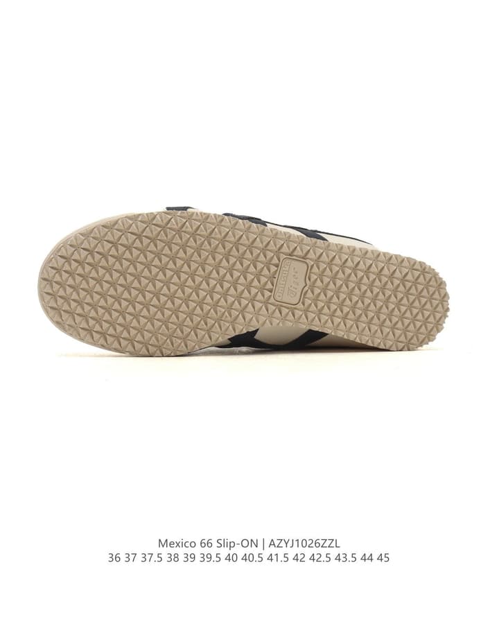 Onitsuka Tiger Mexico 66 Slip-On Canvas Casual Shoes in Cream Canvas With Dark Stripes