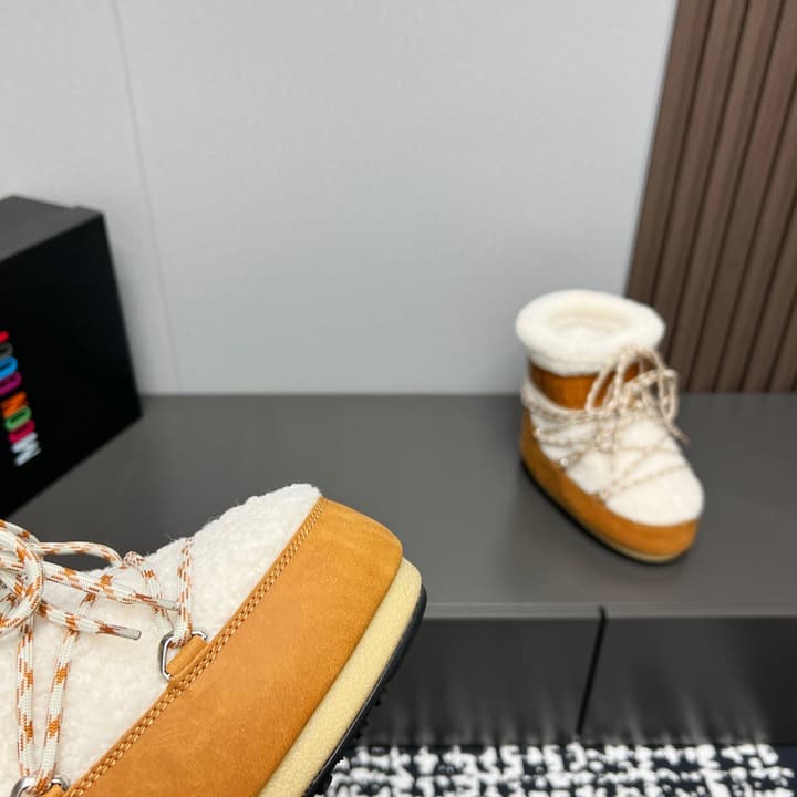 Moon Boot Fluffy Snow Boots – 2024FW in Beige